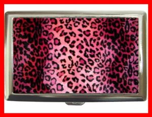 PINK LEOPARD Skin Print Hobby Cigarette Money Case 070