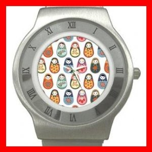 RUSSIAN NESTING DOLLS ARTS Stainless Steel Wrist Watch Unisex 140