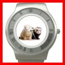Cute Ferret Pet Animals Stainless Steel Wrist Watch Unisex 141