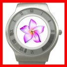 PINK FRANGIPANI Flowers Stainless Steel Wrist Watch Unisex 142
