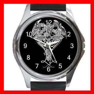 Cross Sign Dragon Myth Round Metal Wrist Watch Unisex 145