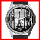 Eiffel Tower Paris Scenery Round Metal Wrist Watch Unisex 146