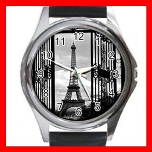 Eiffel Tower Paris Scenery Round Metal Wrist Watch Unisex 146
