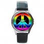 RAINBOW PEACE SIGN Hobby Round Metal Wrist Watch Unisex 149