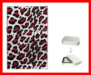 Red Leopard Skin Print Hobby Flip Top Lighter + Box New Gift 023