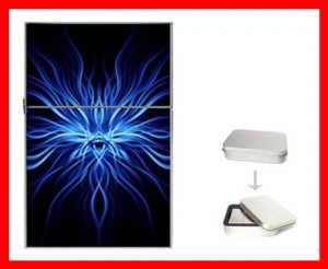Weird Blue Eye Myth Hobby Flip Top Lighter + Box New Gift 030