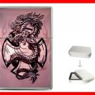 Pink Cross Sign Dragon Hobby Flip Top Lighter + Box New Gift 042