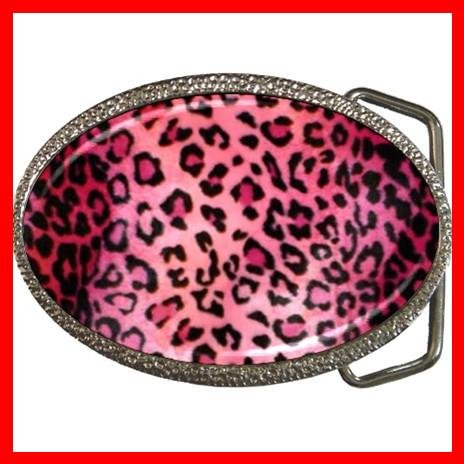 PINK LEOPARD Skin Photo Animal Hobby Fun Belt Buckle 004