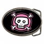 Pink Skull Black Hobby Fun Belt Buckle 012