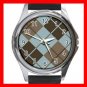 ARGYLE SQUARE Brown Color Round Metal Wrist Watch Unisex 173