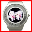 White Kittens Cats Pets Stainless Steel Wrist Watch Unisex 144