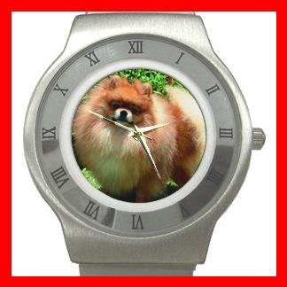 Pomeranian Puppy Dog Pet Stainless Steel Wrist Watch Unisex 161