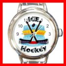 Ice Hockey Sports Game Hobby Round Italian Charm Wrist Watch 564
