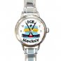 Ice Hockey Sports Game Hobby Round Italian Charm Wrist Watch 564