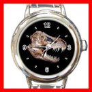 T-REX SKULL PALEONTOLOGY DINOSAUR Round Italian Charm Wrist Watch 578