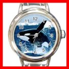Emerging Killer Whale Marine Round Italian Charm Wrist Watch 581