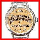OUIJA BOARD Wooden Hobby Round Italian Charm Wrist Watch 592