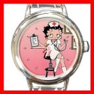 Nurse Betty Boop Hospital Round Italian Charm Wrist Watch 597