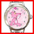 Pink Panther Tiger Round Italian Charm Wrist Watch 611