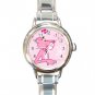 Pink Panther Tiger Round Italian Charm Wrist Watch 611