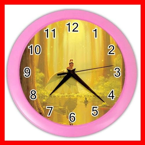 Princess And The Frog Kiss Kids Wall/Decor Clock-Pink 010