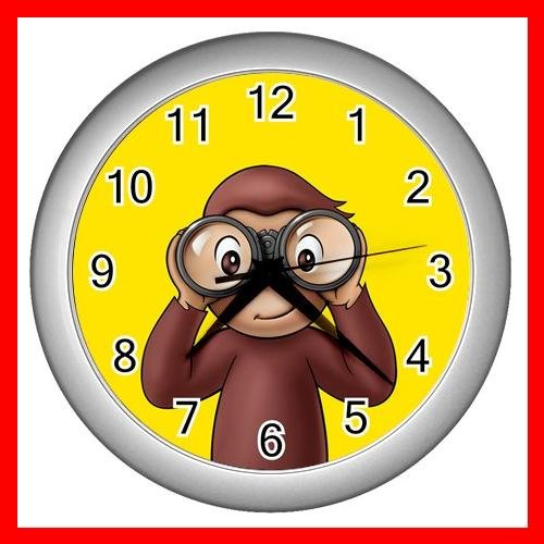 Curious George Monkey Kids Wall Clock-Sliver 015