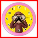 Curious George Monkey Kids Wall Clock-Pink 016