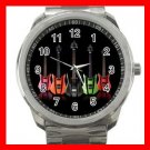 Colorful Neon Guitars Music Fun Silvertone Sports Metal Watch 002