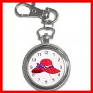 RED HAT SOCIETY LADIES Fun Silvertone Key Chain Watch 002