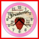 STRAWBERRY TASTY FRUIT Wall Clock-Pink 020