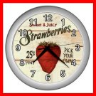 STRAWBERRY TASTY FRUIT Wall Clock-Silver 021