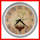 Lucky Bamboo Plants Decor Wall Clock-Silver 023