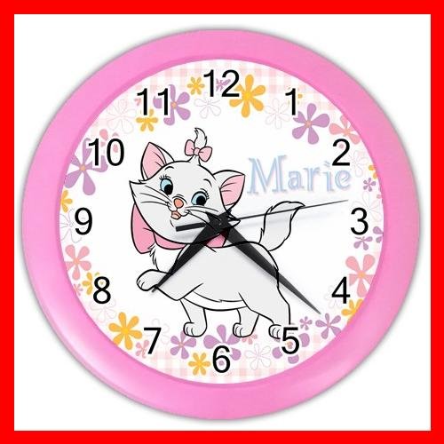 Aristocats Marie Cat Kids Decor Wall Clock-Pink 024