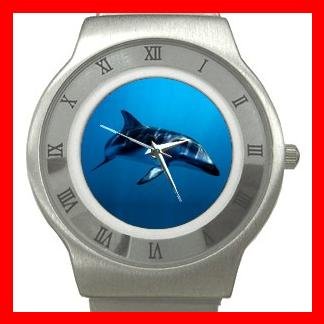 Dusky Dolphin Underwater Sea Stainless Steel Wrist Watch Unisex 190