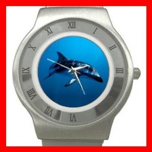 Dusky Dolphin Underwater Sea Stainless Steel Wrist Watch Unisex 190