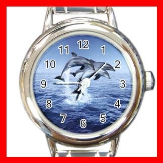 DOLPHINS LEAPING SEA Italian Charm Wrist Watch 634