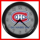 Hockey Montreal Canadians Canadiens HABS NHL Decor Wall Clock-Silver 044