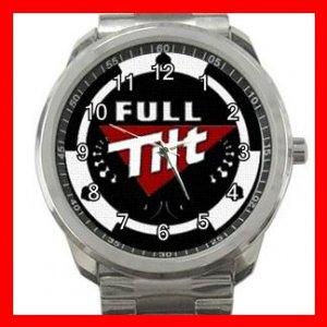 Full Tilt Poker Game Fun Silvertone Sports Metal Watch 020