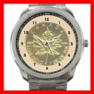 Maple Leaf Coin Canada Silvertone Sports Metal Watch 028