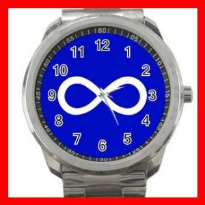 Blue Metis Flag Silvertone Silvertone Sports Metal Watch 032