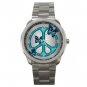 Peaceful Blue Butterflies Peace Silvertone Silvertone Sports Metal Watch 035