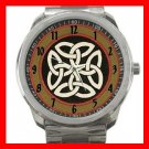 Rare Traditional Celtic Knot Silvertone Silvertone Sports Metal Watch 040