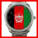 Afghanistan Flag Nation Silvertone Sports Metal Watch 051