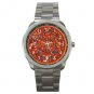 Orange Mayan Calendar Silvertone Sports Metal Watch 063
