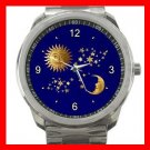 Celestial Heaven Moon Star Sun Silvertone Sports Metal Watch 065