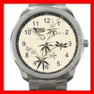 Dragonflies On Bamboo Silvertone Sports Metal Watch 067