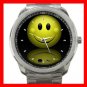 Smile Smiley Face Trick Silvertone Sports Metal Watch 070