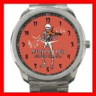 Violin Player Skeleton Music Fan Silvertone Sports Metal Watch 087