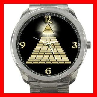 All Seeing Eye Pyramid Silvertone Sports Metal Watch 088