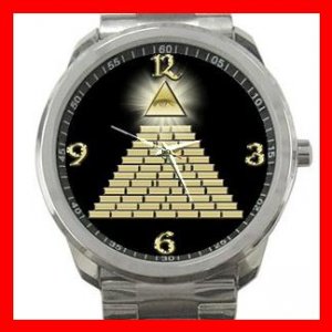 All Seeing Eye Pyramid Silvertone Sports Metal Watch 088